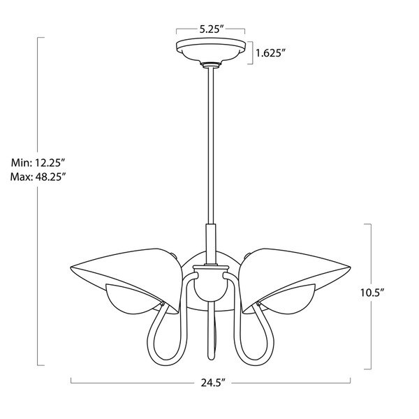 Keaton Pendant (Natural Brass) Line Drawing